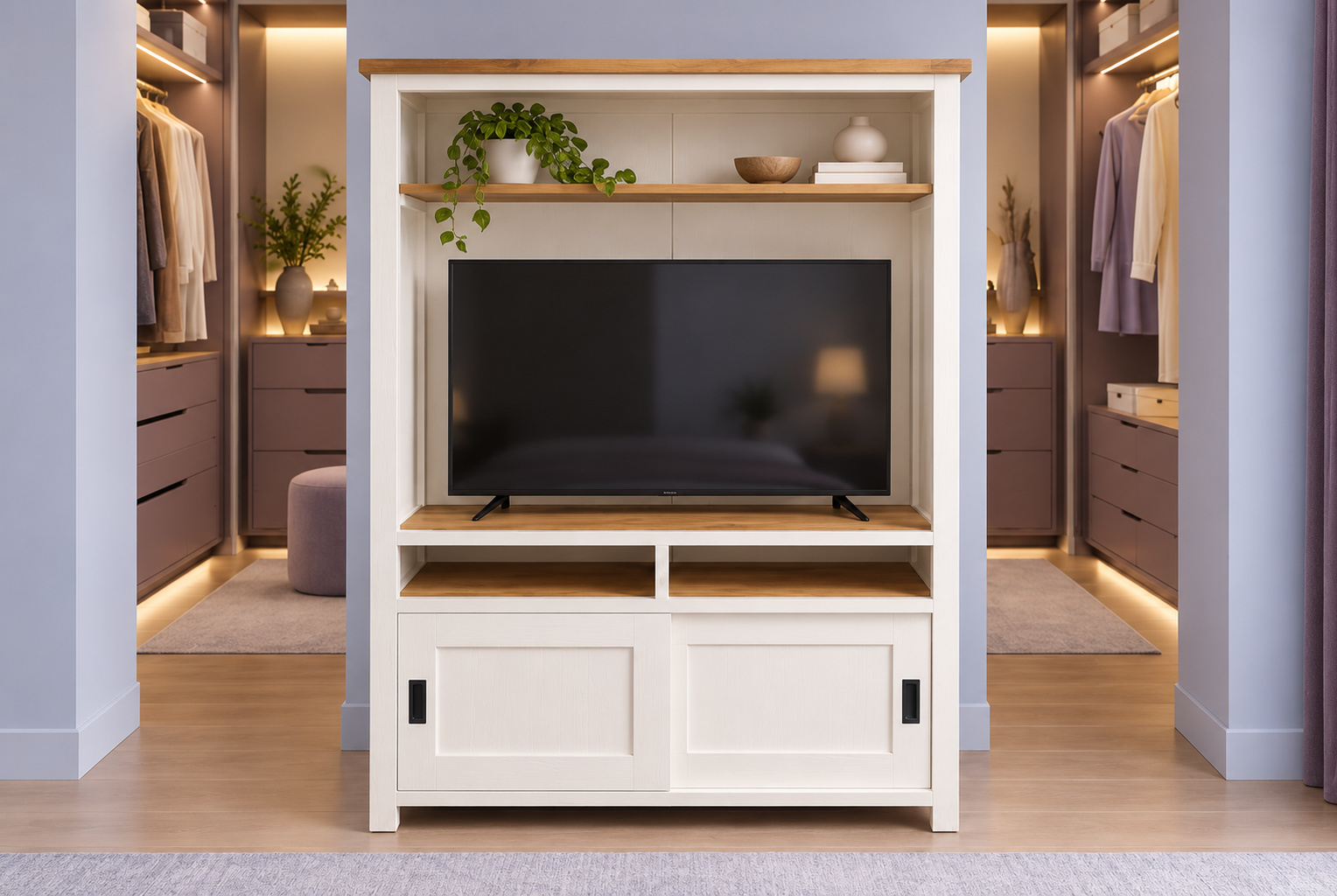Living White 高櫃型電視櫃